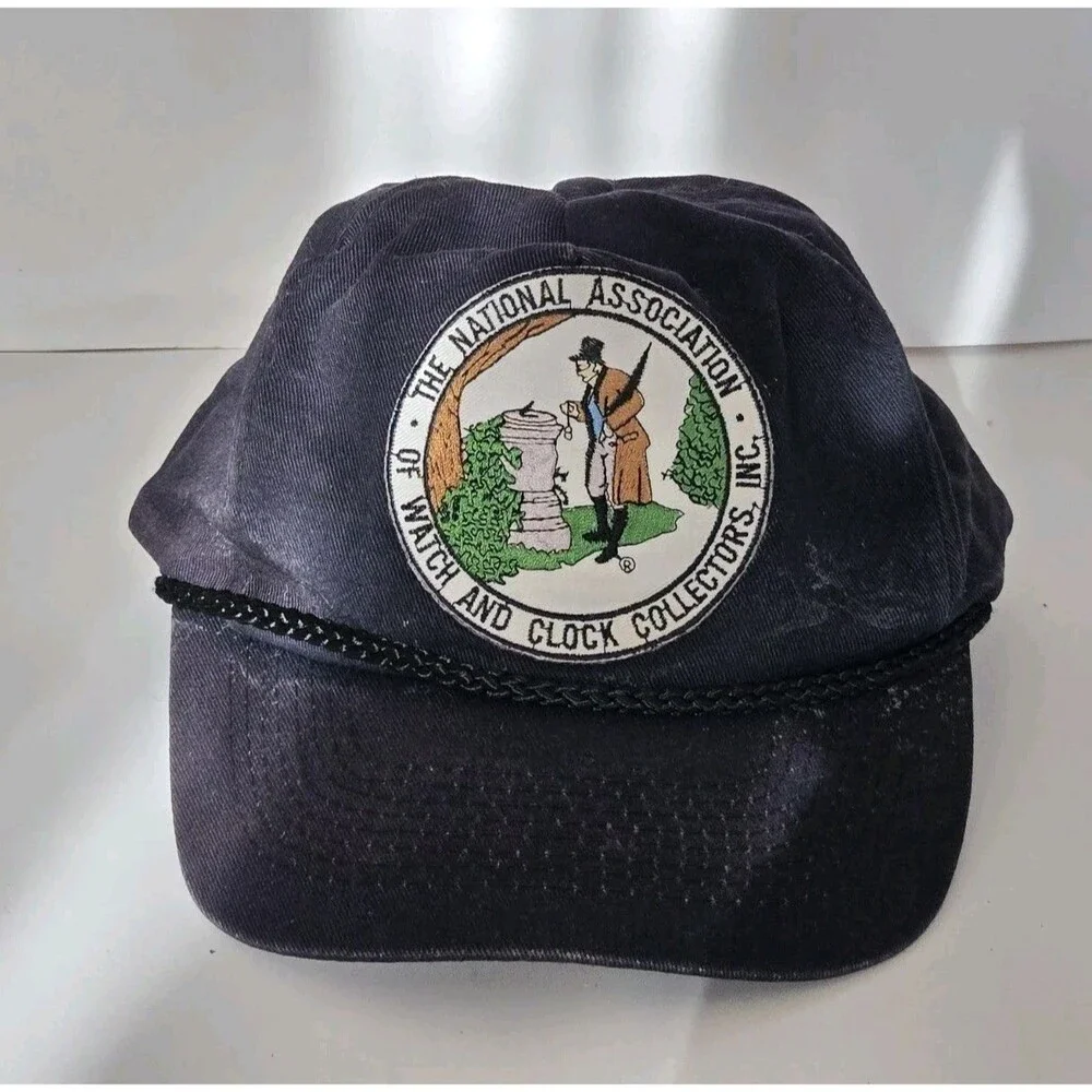 VTG The National Association of Watch and Clock Collectors Hat Cap Rope Retro